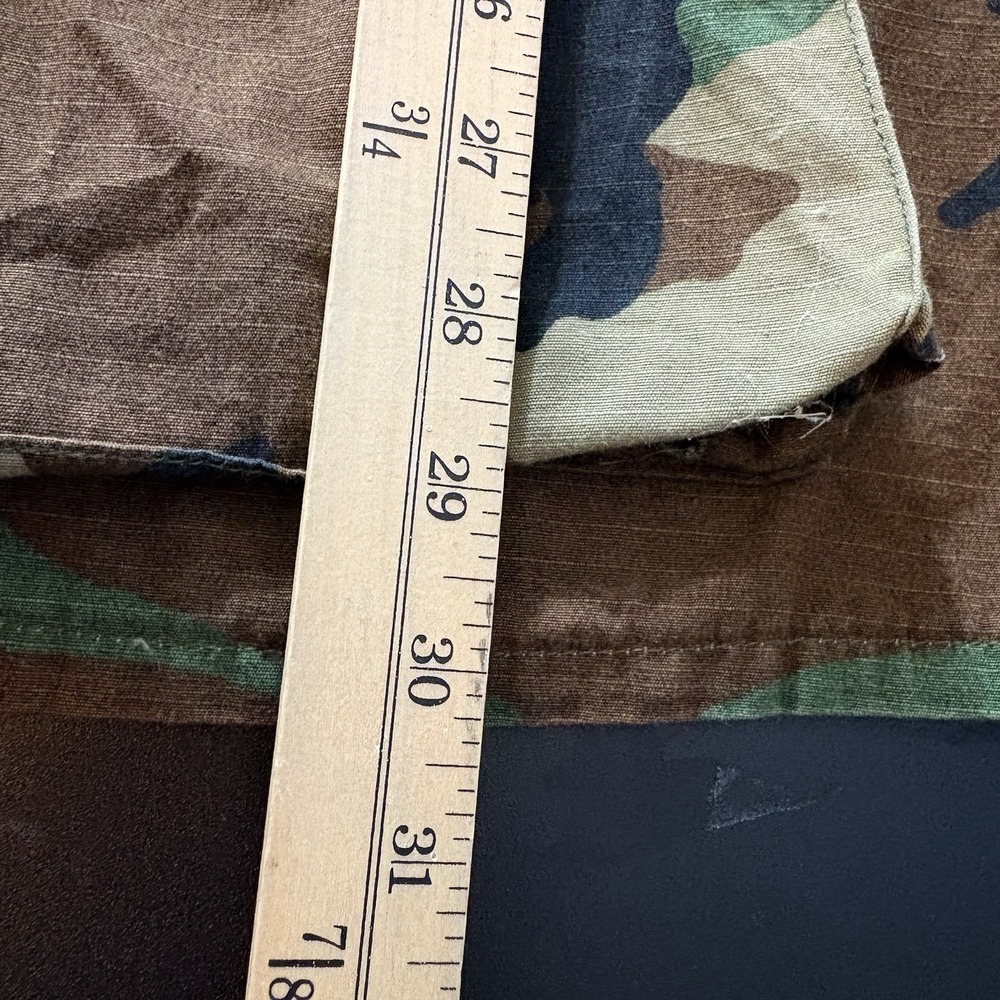 Vintage Woodland Camo BDU Coat Large Long 100% Cotton Ripstop Military Jacket - Picture 13 of 13